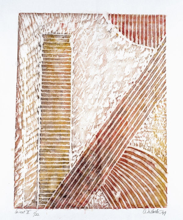 sawcut 3
1999, 102 x 78 cm, Walzen-Frottage